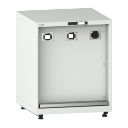 LISTA - Armoire d’alimentation 36x36E (LxPxH) 717x725x895-940mm 3 x accès pour flexibles/1 x bac de rétention avec kit de pieds de mise à niveau pour caches (4 x pieds, 45-90mm) et set de montage Gris clair RAL 7035