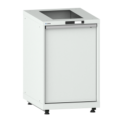 LISTA - Armoire de gestion des déchets 18x36E (LxPxH) 411x725x895-940mm 1 x 60l avec kit de pieds de mise à niveau pour caches (4 x pieds, 45-90mm) Gris clair RAL 7035