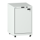 LISTA - Armoire à portes battantes 27x36E (LxPxH) 564x725x895-940mm à gauche, 1 rayon extensible avec kit de pieds de mise à niveau pour caches (4 x pieds, 45-90mm) Gris clair RAL 7035