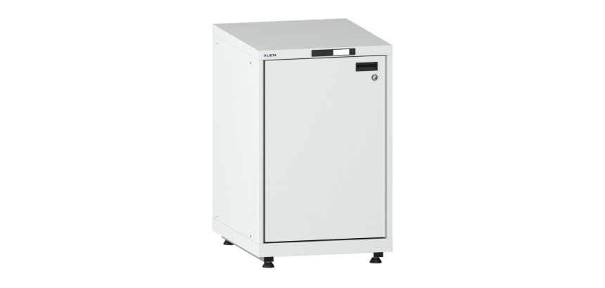 Armoire à porte battante Lista 36x36E H 89,5-94 x L 71,7 x P 72,5 cm porte à gauche, 1 étagère amovible, 4 pieds de mise à niveau Key Lock