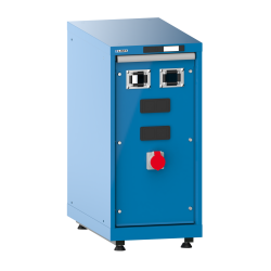 LISTA - Armoire d’alimentation Compact 18x36E (LxPxH) 411x725x895-940mm 2 x accès pour flexibles/2 x plaque d'obturation/1 x prise 400V avec kit de pieds de mise à niveau pour caches (4 x pieds, 45-90mm) et set de montage Bleu clair RAL 5012