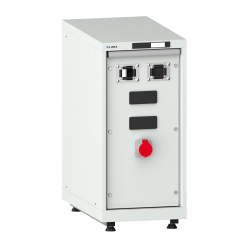 LISTA - Armoire d’alimentation Compact 18x36E (LxPxH) 411x725x895-940mm 2 x accès pour flexibles/2 x plaque d'obturation/1 x prise 400V avec kit de pieds de mise à niveau pour caches (4 x pieds, 45-90mm) et set de montage Gris clair RAL 7035