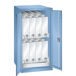 LISTA - Armoire à liquides (LxPxH) 717x753x1450mm 8 bidon 25l KEY Lock Bleu clair RAL 5012