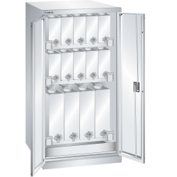 LISTA - Armoire à liquides (LxPxH) 717x753x1450mm 10 bidon 10l, 4 bidon 25l KEY Lock Gris clair RAL 7035