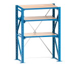 Rayonnage extensible à charges lourdes - 1 étagère fixe, 2 étagères extensibles