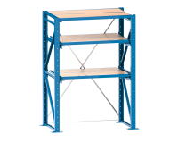 Rayonnage extensible à charges lourdes - 1 étagère fixe, 2 étagères extensibles