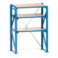 LISTA - Rayonnage extensible à charges lourdes unité de base (LxPxH) 1290x1260x2000mm 1 cadre fixe, 2 cadres extensibles (800kg) Bleu clair RAL 5012