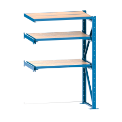 LISTA - Rayonnage extensible à charges lourdes unité annexe (LxPxH) 1290x860x2000mm 1 cadre fixe, 2 cadres extensibles (1000kg) Bleu clair RAL 5012
