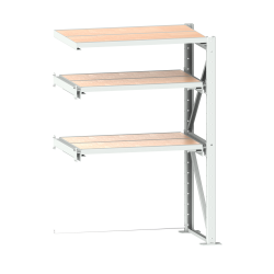 LISTA - Rayonnage extensible à charges lourdes unité annexe (LxPxH) 1290x860x2000mm 1 cadre fixe, 2 cadres extensibles (1000kg) Gris clair RAL 7035