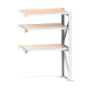LISTA - Rayonnage extensible à charges lourdes unité annexe (LxPxH) 1290x860x2000mm 1 cadre fixe, 2 cadres extensibles (1000kg) Gris clair RAL 7035