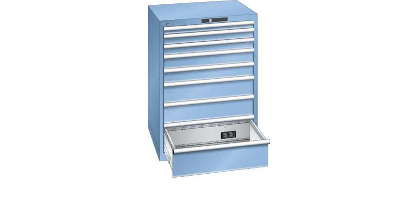 Armoire à tiroirs Lista 36x36E H 100 x L 71,7 x P 72,5 cm avec plusieurs tiroirs Key Lock