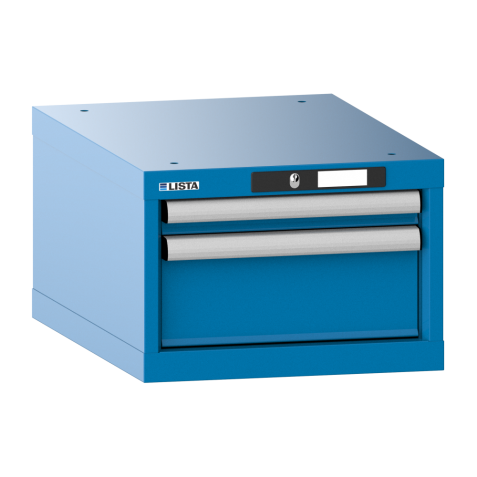 LISTA - Armoire à tiroirs 18x27E (LxPxH) 411x572x283mm 2 tiroirs (1x50/1x150) 75kg KEY Lock Bleu clair RAL 5012