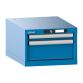 LISTA - Armoire à tiroirs 18x27E (LxPxH) 411x572x283mm 2 tiroirs (1x50/1x150) 75kg KEY Lock Bleu clair RAL 5012