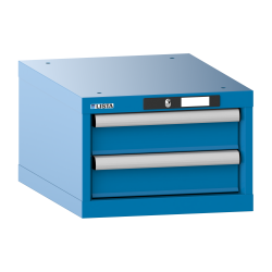 LISTA - Armoire à tiroirs 18x27E (LxPxH) 411x572x283mm 2 tiroirs (2x100) 75kg KEY Lock Bleu clair RAL 5012