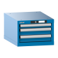 LISTA - Armoire à tiroirs 18x27E (LxPxH) 411x572x283mm 3 tiroirs (1x50/2x75) 75kg KEY Lock Bleu clair RAL 5012