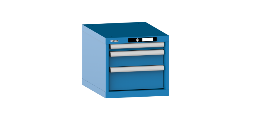 Armoire à tiroirs Lista18x27E H 38,3 x L 41,1 x P 57,2 cm 3 tiroirs (1 x 5, 1 x 10 et 1 x 15 cm) Key Lock