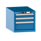 LISTA - Armoire à tiroirs 18x27E (LxPxH) 411x572x383mm 3 tiroirs (2x75/1x150) 75kg KEY Lock Bleu clair RAL 5012