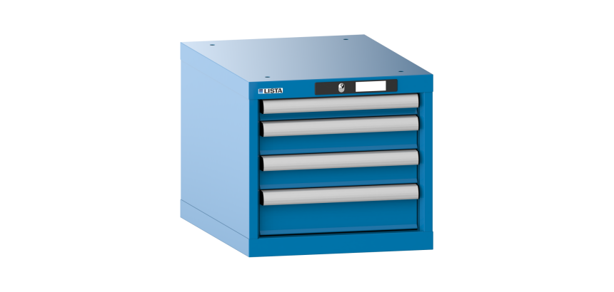 Armoire à tiroirs Lista 18x27E H 38,3 x L 41,1 X P 57,2 cm 4 tiroirs (1 x 5, 2 x 7,5 et 1 x 10 cm) Key Lock