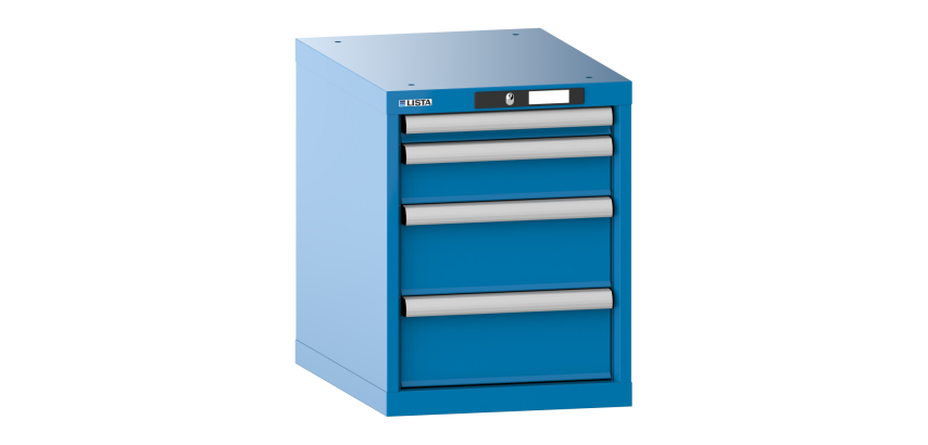 Armoire à tiroirs Lista 18x27E H 53,3 x L 41,1 x P 57,2 cm 4 tiroirs (1 x 5, 1 x 10 et 2 x 15 cm) Key Lock