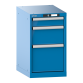 LISTA - Armoire à tiroirs 18x27E (LxPxH) 411x572x700mm 3 tiroirs (1x100/1x200/1x300) 75kg KEY Lock Bleu clair RAL 5012