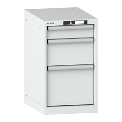LISTA - Armoire à tiroirs 18x27E (LxPxH) 411x572x700mm 3 tiroirs (1x100/1x200/1x300) 75kg KEY Lock Gris clair RAL 7035