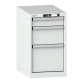 LISTA - Armoire à tiroirs 18x27E (LxPxH) 411x572x700mm 3 tiroirs (1x100/1x200/1x300) 75kg KEY Lock Gris clair RAL 7035