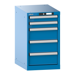 LISTA - Armoire à tiroirs 18x27E (LxPxH) 411x572x700mm 5 tiroirs (2x75/3x150) 75kg KEY Lock Bleu clair RAL 5012