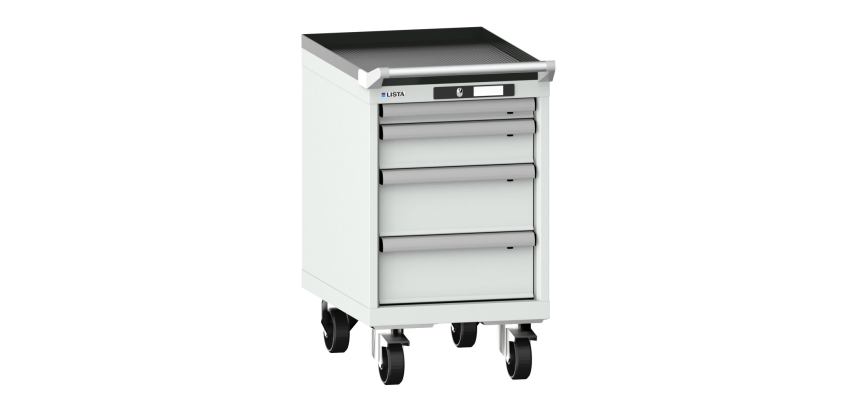 Armoire à tiroirs Lista 18 x 27E  H 72,3 x L 41,1 x P 57,2 cm 4 tiroirs, roues Ø 10 cm Key Lock