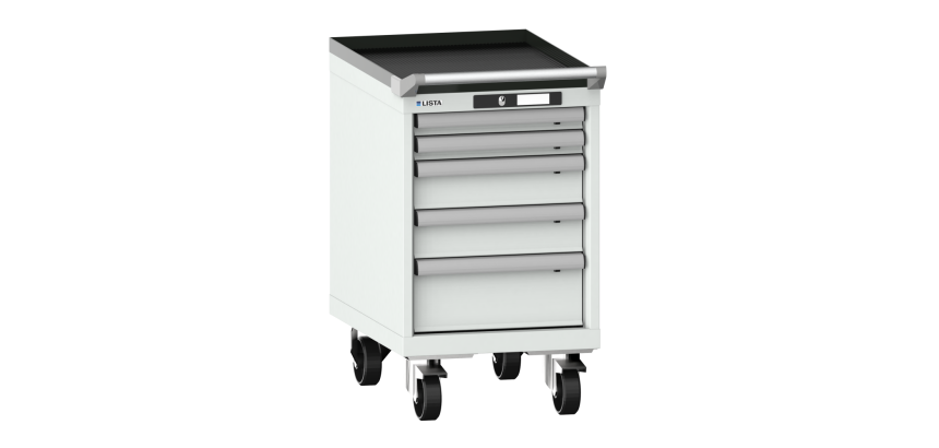Armoire à tiroirs Lista 18 x 27E  H 72,3 x L 41,1 x P 57,2 cm 5 tiroirs, roues Ø 10 cm Key Lock