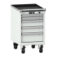 LISTA - Armoire à tiroirs mobile 18x27E (LxPxH) 411x572x723mm 5 tiroirs (2x50/2x100/1x150) 75kg roues en nylon  Ø100mm KEY Lock Gris clair RAL 7035