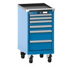 Armoire à tiroirs Lista 18 x 27E  H 84 x L 41,1 x P 57,2 cm 6 tiroirs, roues Ø 10 cm Key Lock