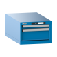 LISTA - Armoire à tiroirs 18x36E (LxPxH) 411x725x283mm 2 tiroirs (1x50/1x150) 75kg KEY Lock Bleu clair RAL 5012