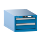 LISTA - Armoire à tiroirs 18x36E (LxPxH) 411x725x283mm 2 tiroirs (2x100) 75kg KEY Lock Bleu clair RAL 5012