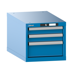 LISTA - Armoire à tiroirs 18x36E (LxPxH) 411x725x383mm 3 tiroirs (2x75/1x150) 75kg KEY Lock Bleu clair RAL 5012