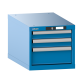 LISTA - Armoire à tiroirs 18x36E (LxPxH) 411x725x383mm 3 tiroirs (2x75/1x150) 75kg KEY Lock Bleu clair RAL 5012