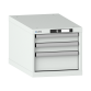 LISTA - Armoire à tiroirs 18x36E (LxPxH) 411x725x383mm 3 tiroirs (2x75/1x150) 75kg KEY Lock Gris clair RAL 7035