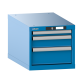 LISTA - Armoire à tiroirs 18x36E (LxPxH) 411x725x383mm 3 tiroirs (1x50/1x100/1x150) 75kg KEY Lock Bleu clair RAL 5012
