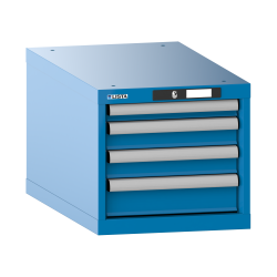 LISTA - Armoire à tiroirs 18x36E (LxPxH) 411x725x383mm 4 tiroirs (1x50/2x75/1x100) 75kg KEY Lock Bleu clair RAL 5012