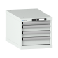 LISTA - Armoire à tiroirs 18x36E (LxPxH) 411x725x383mm 4 tiroirs (1x50/2x75/1x100) 75kg KEY Lock Gris clair RAL 7035