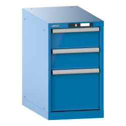 LISTA - Armoire à tiroirs 18x36E (LxPxH) 411x725x700mm 3 tiroirs (2x150/1x300) 75kg KEY Lock Bleu clair RAL 5012