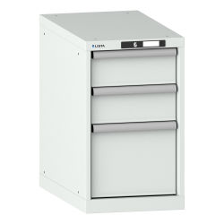 LISTA - Armoire à tiroirs 18x36E (LxPxH) 411x725x700mm 3 tiroirs (2x150/1x300) 75kg KEY Lock Gris clair RAL 7035