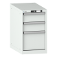 LISTA - Armoire à tiroirs 18x36E (LxPxH) 411x725x700mm 3 tiroirs (2x150/1x300) 75kg KEY Lock Gris clair RAL 7035