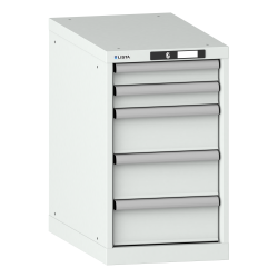 LISTA - Armoire à tiroirs 18x36E (LxPxH) 411x725x700mm 5 tiroirs (2x75/3x150) 75kg KEY Lock Gris clair RAL 7035
