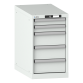 LISTA - Armoire à tiroirs 18x36E (LxPxH) 411x725x700mm 5 tiroirs (2x75/3x150) 75kg KEY Lock Gris clair RAL 7035