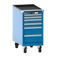 LISTA - Armoire à tiroirs mobile 18x36E (LxPxH) 411x725x840mm 6 tiroirs (2x50/2x75/2x150) 75kg roues en nylon  Ø100mm KEY Lock Bleu clair RAL 5012