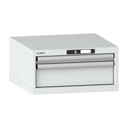 LISTA - Armoire à tiroirs 27x27E (LxPxH) 564x572x283mm 2 tiroirs (1x50/1x150) 75kg KEY Lock Gris clair RAL 7035