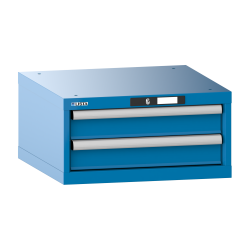 LISTA - Armoire à tiroirs 27x27E (LxPxH) 564x572x283mm 2 tiroirs (2x100) 75kg KEY Lock Bleu clair RAL 5012