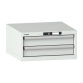 LISTA - Armoire à tiroirs 27x27E (LxPxH) 564x572x283mm 2 tiroirs (2x100) 75kg KEY Lock Gris clair RAL 7035