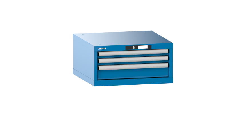 Armoire à tiroirs Lista 27x27E H 28,3 x L 56,4 x P 57,2 cm 3 tiroirs (2 x 5 et 1 x 10 cm) Key Lock