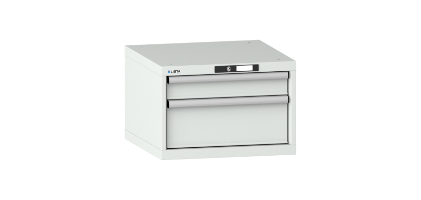 Armoire à tiroirs Lista 27x27E H 38,3 x L 56,4 x P 57,2 cm 2 tiroirs (1 x 10 et 1 x 20 cm) Key Lock